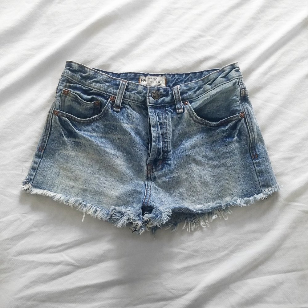Free People High Waist Cutoff Denim Shorts